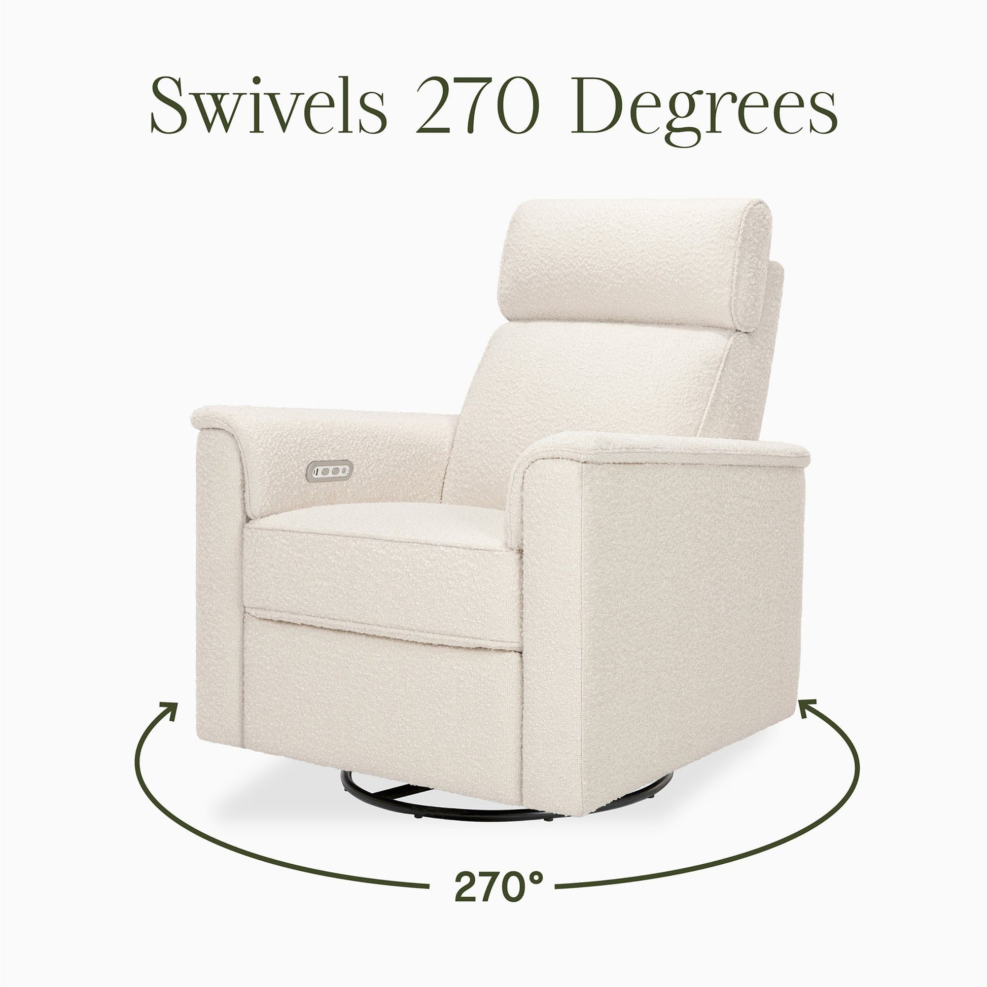 Namesake Willa Plus Electric Glider Recliner w/ Electric Headrest - Performance Ivory Boucle - M17186PWB