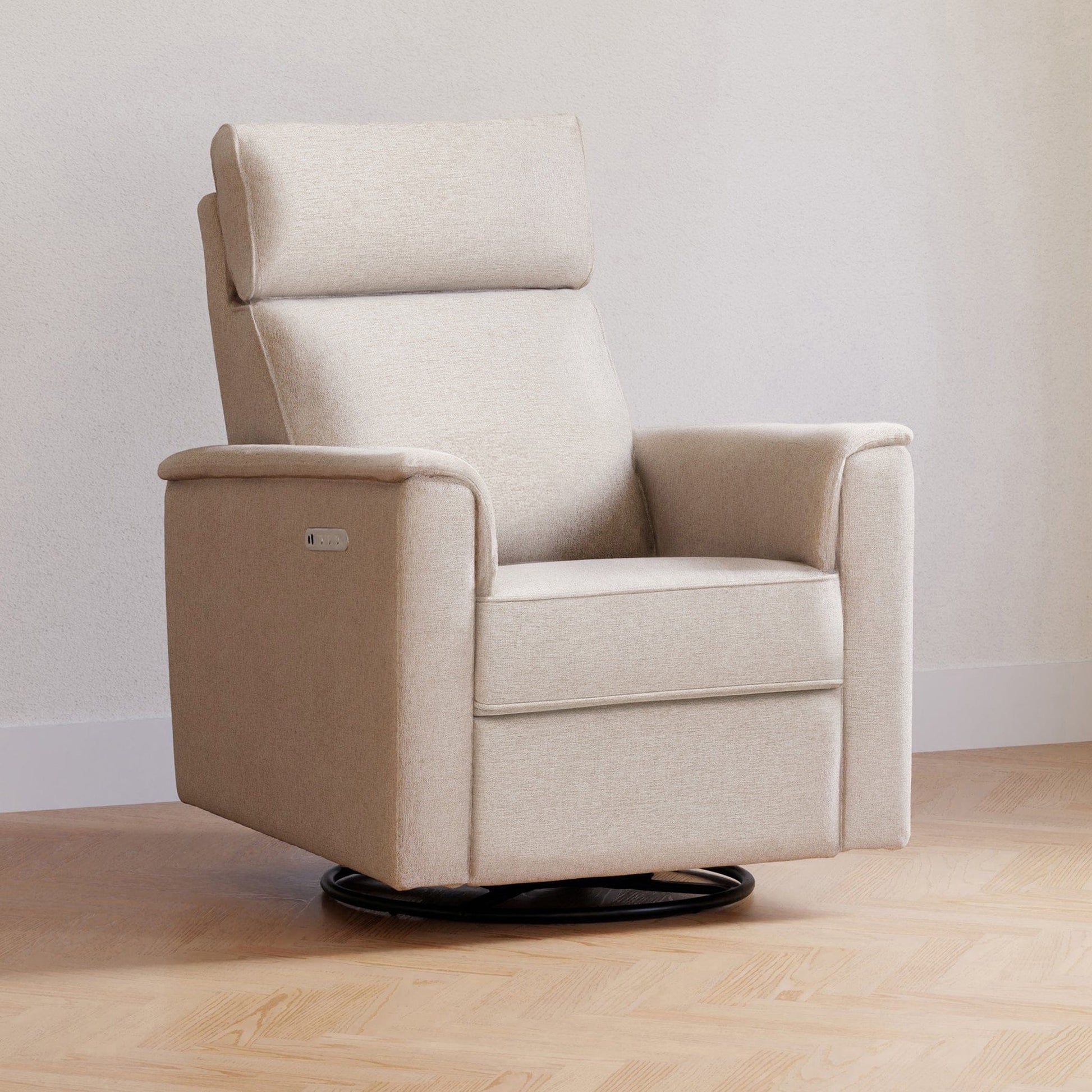 Namesake Willa Pro Power Recliner and Swivel Glider with Power Headrest, Lumbar & Light - Performance Beach Eco-Weave - M17182PBEW