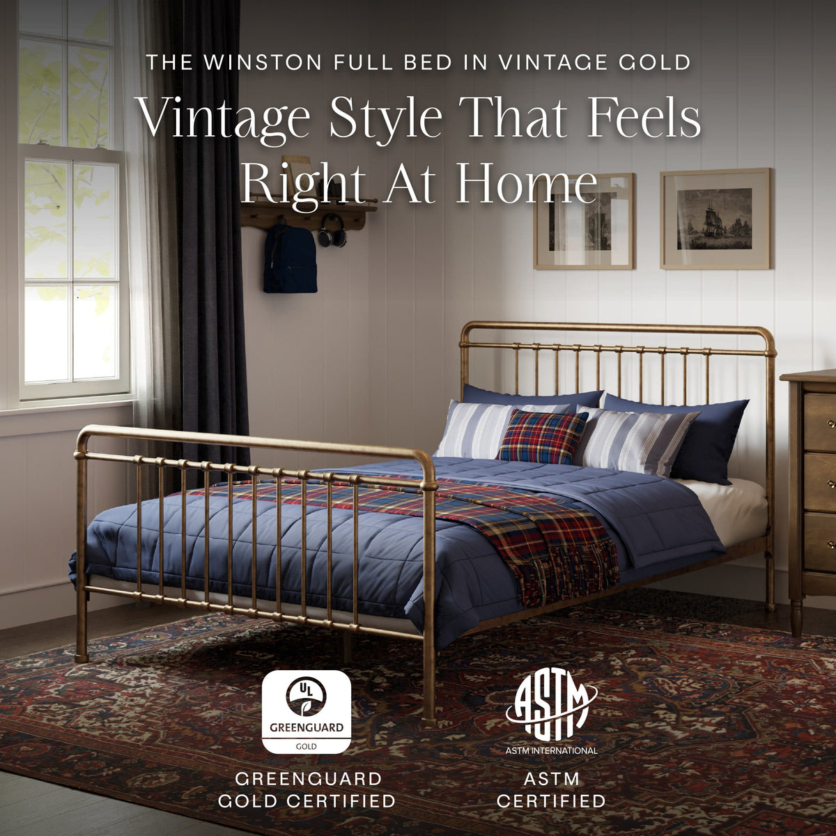 Namesake Winston Full Bed - Vintage Gold