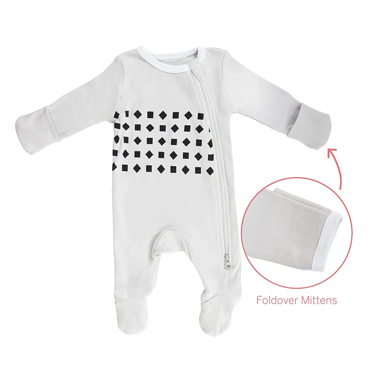 Nanit Breathing Wear Pajamas - 0-3 Months, Pebble Grey - B521GUS