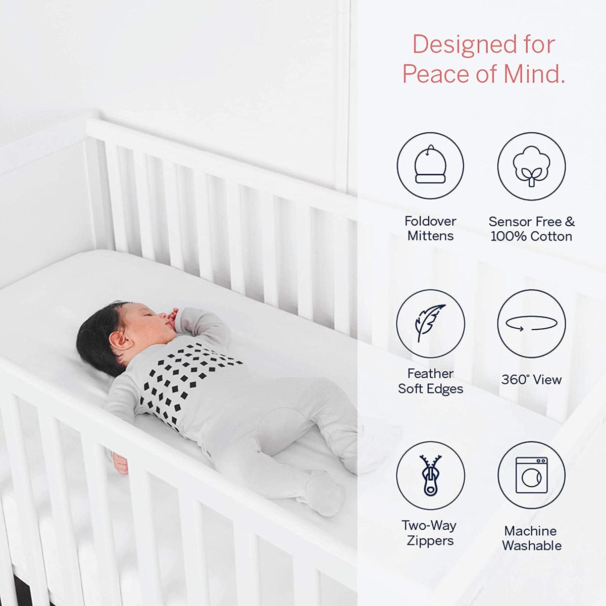 Nanit Breathing Wear Pajamas - Newborn, Pebble Grey - B511GUS