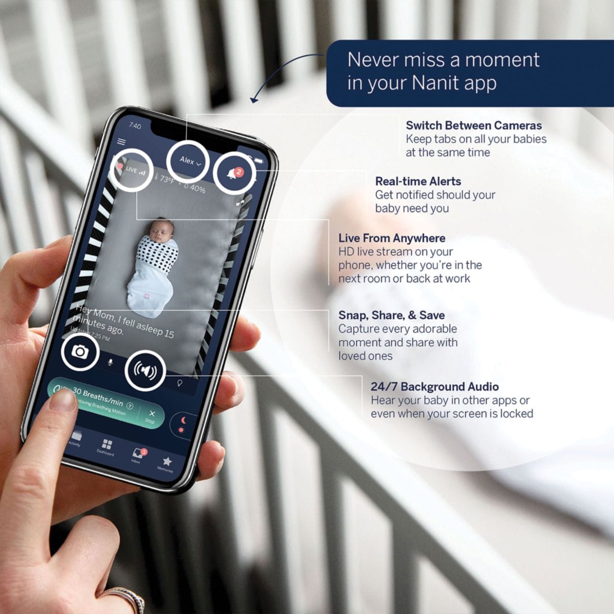 Nanit Pro Smart Baby Monitor & Wall Mount - n311us