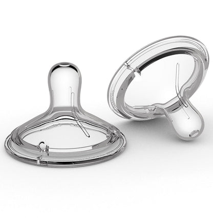 Nanobebe 360° Double Vented Silicone Nipples Twin-Pack - Fast Flow - FUS3012319