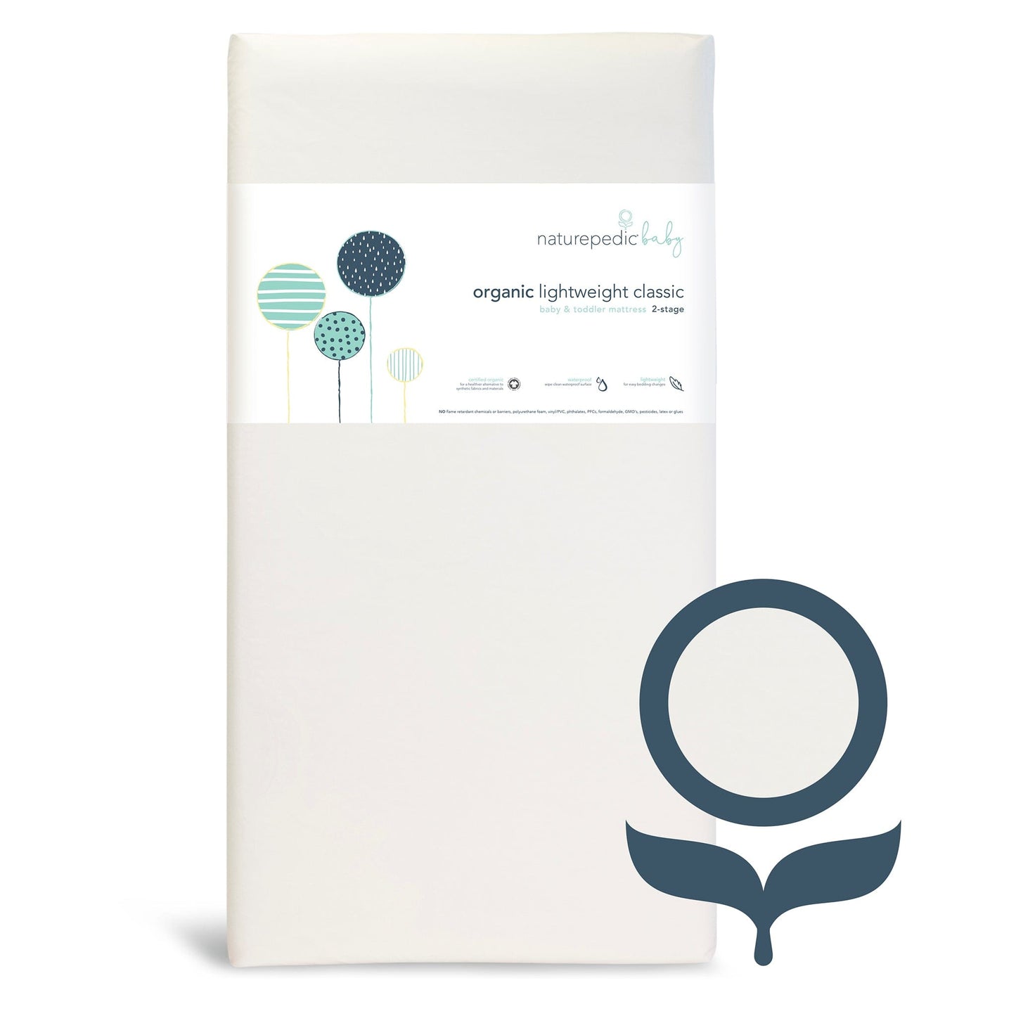 Naturepedic MC34 No-Compromise 2 Stage Lightweight Organic Classic Crib Mattress - MC34