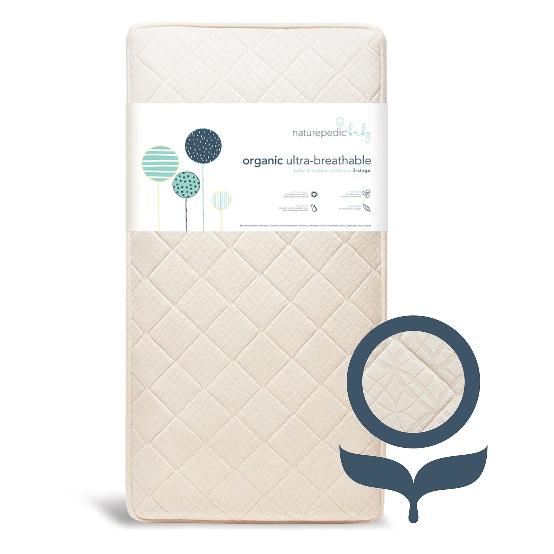 Naturepedic MC47 Ultra Breathable 2-Stage Organic Crib Mattress - MC47