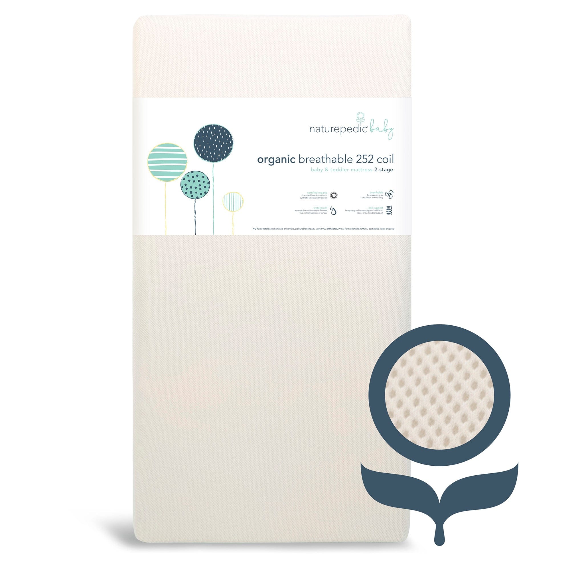 Naturepedic Organic Breathable 2-Stage Baby Innerspring Crib Mattress