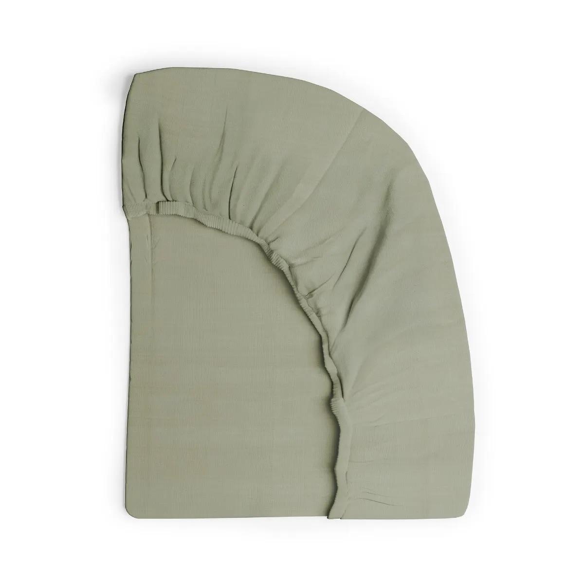 Naturepedic Organic Cotton Fitted Crib Sheet 2-Layer Breathable Muslin - Forest Canopy - SC-BREA-FGRN