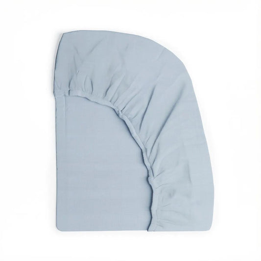 Naturepedic Organic Cotton Fitted Crib Sheet 2-Layer Breathable Muslin - Washed Cornflower - SC-BREA-WCRN