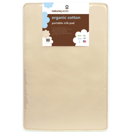 Naturepedic Organic Cotton Mini Crib Mattress 24x38x2 - Natural