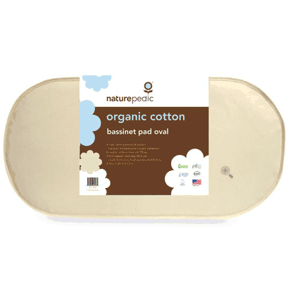 Naturepedic Organic Cotton Oval Bassinet Mattress 13x29x1.5 - Natural - MB43