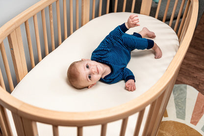 Naturepedic Organic Cotton Oval Crib Mattress with Breathable Cover for Stokke Sleepi V3 - MK46V3