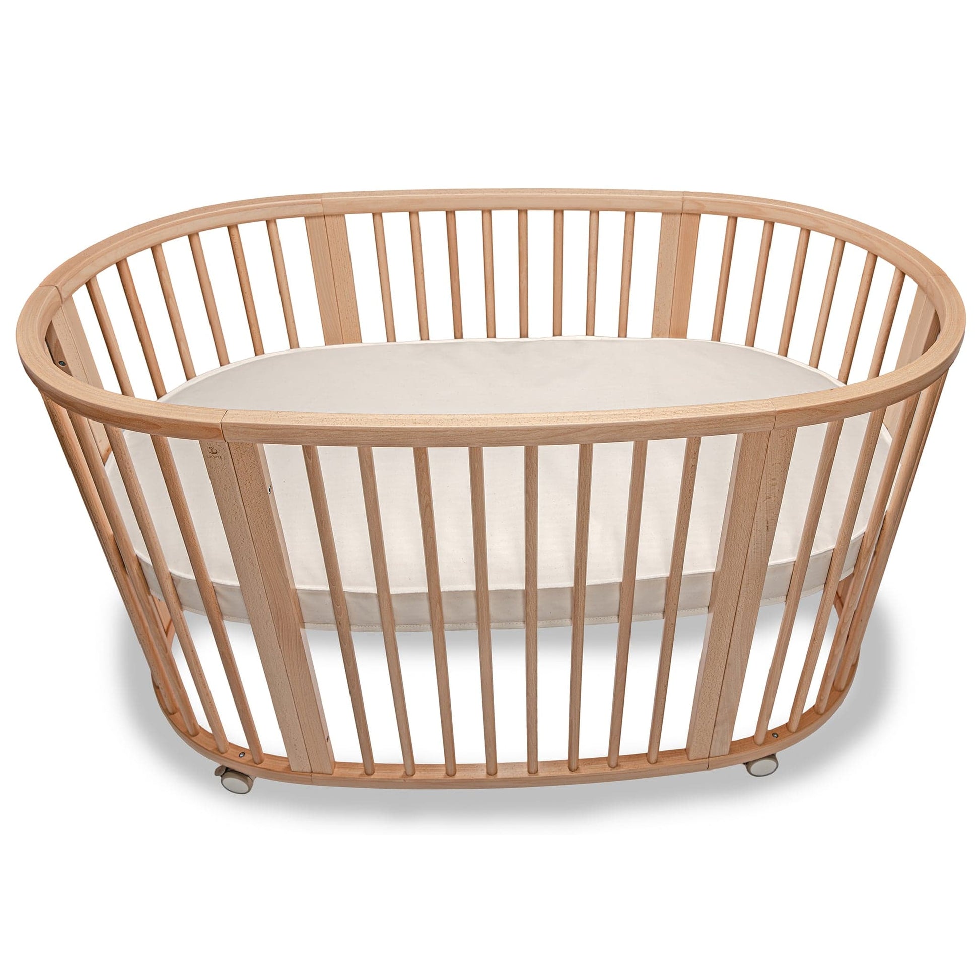 Naturepedic Organic Cotton Oval Crib Mattress with Breathable Cover for Stokke Sleepi V3 - MK46V3