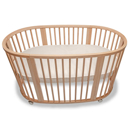 Naturepedic Organic Cotton Oval Crib Mattress with Breathable Cover for Stokke Sleepi V3 - MK46V3