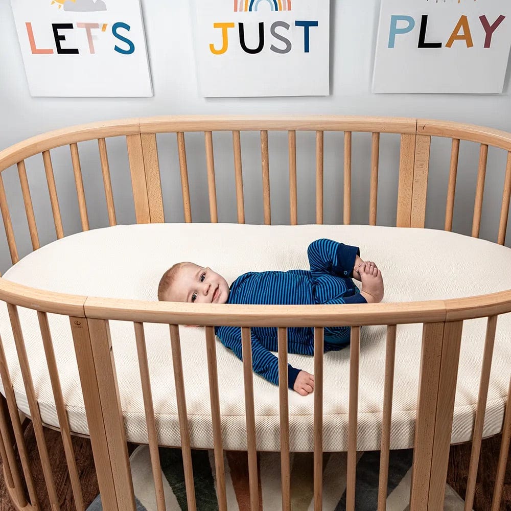 Organic Breathable Oval Crib Mattress Cover V2