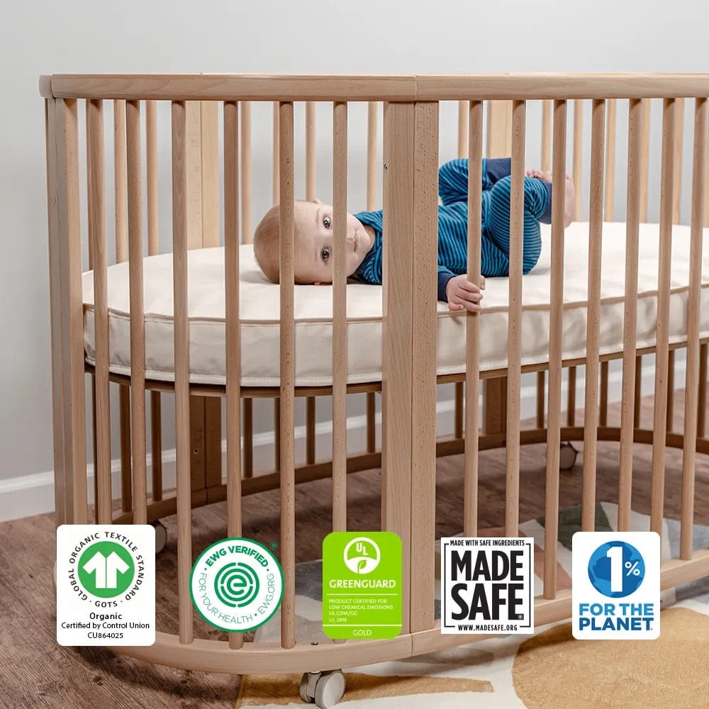 Organic Breathable Oval Crib Mattress Cover V2