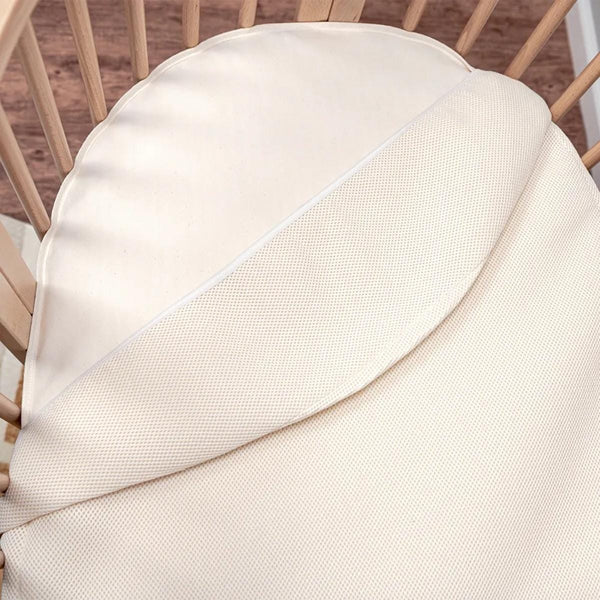 Organic Breathable Oval Crib Mattress Cover V2