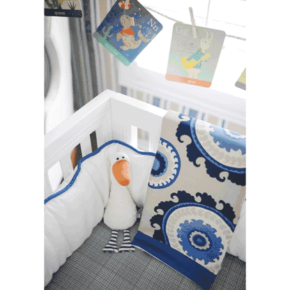 New Arrivals Dakota Blue 4 Piece Baby Crib Bedding Set - NA-DAKOTA-4PC