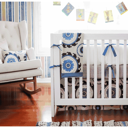New Arrivals Dakota Blue 4 Piece Baby Crib Bedding Set - NA-DAKOTA-4PC