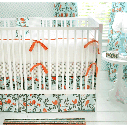 New Arrivals Feather Your Nest in Aqua 4 Piece Baby Crib Bedding Set - NA-FNAQ-4PC