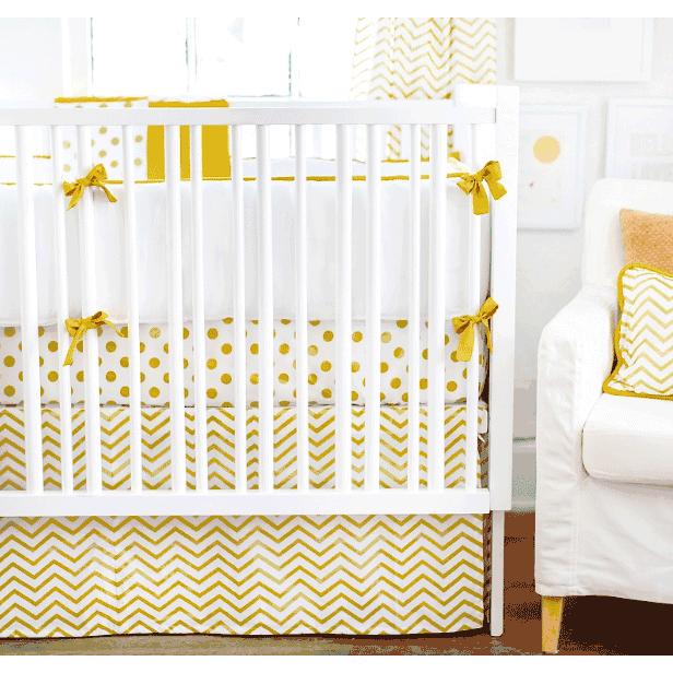 New Arrivals Gold Rush 4 Piece Crib Bedding Set - NA-GOLD-4PC