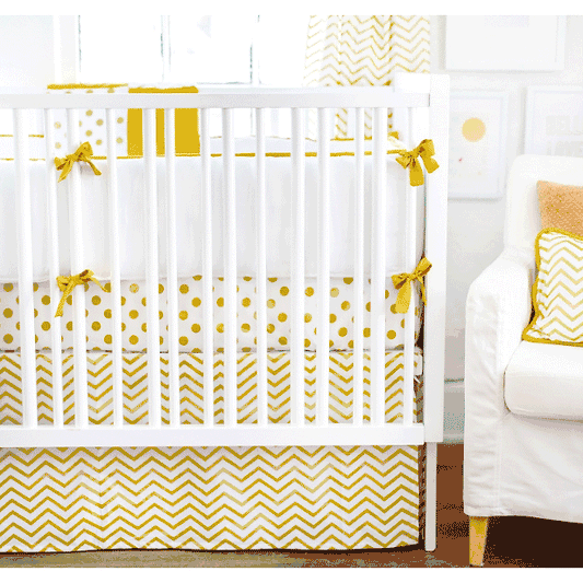 New Arrivals Gold Rush 4 Piece Crib Bedding Set - NA-GOLD-4PC