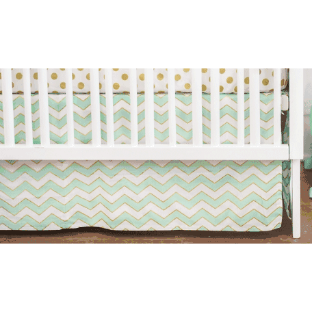 New Arrivals Gold Rush in Mist Crib Skirt