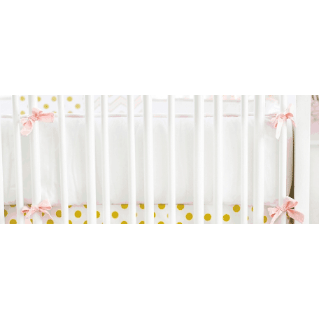 New Arrivals Gold Rush in Pink Crib Bumper - NA-GOLDP-BUM