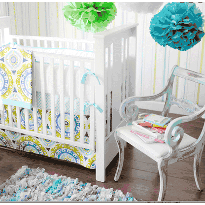 New Arrivals Indigo Summer 4 Piece Baby Crib Bedding Set
