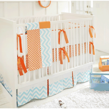 New Arrivals Orange Crush 4 Piece Crib Bedding Set - NA-ORCR-4PC