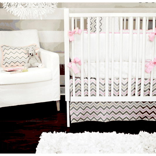 New Arrivals Peace, Love & Pink 3 Piece Baby Crib Bedding Set - NA-PLP-3PC