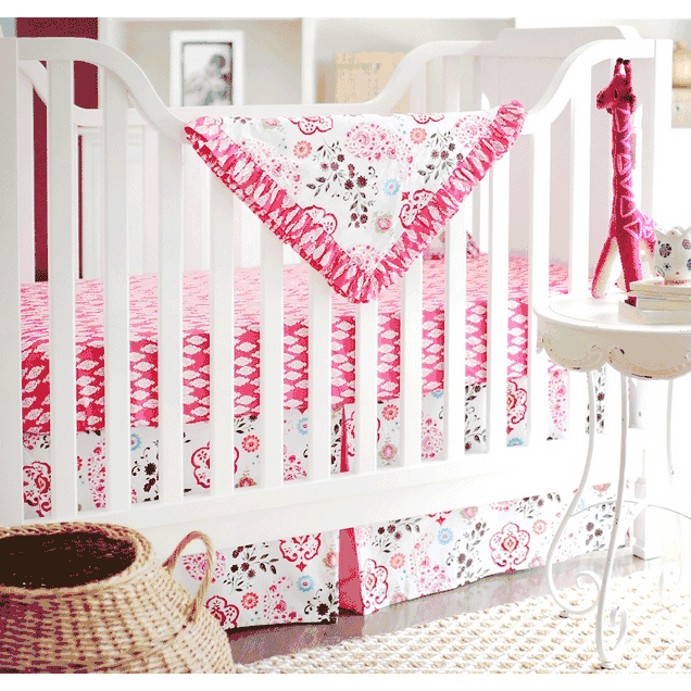 New Arrivals Penelope in Pink 4 Piece Baby Crib Bedding Set - NA-PENPK-4PC
