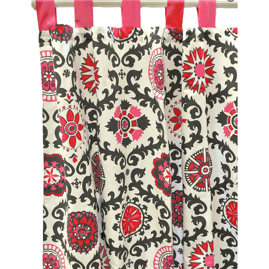 New Arrivals Ragamuffin Pink Window Panels - NA-RAGPK-WP