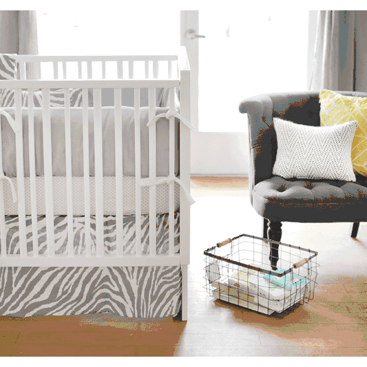 New Arrivals Safari in Gray 4 Piece Baby Crib Bedding Set - NA-SAFARI-4PC