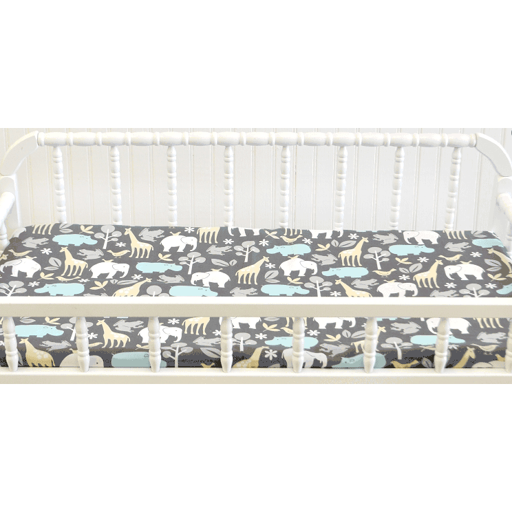 New Arrivals Urban Zoo in Grey Changing Pad Cover - NA-ZOOGR-PAD