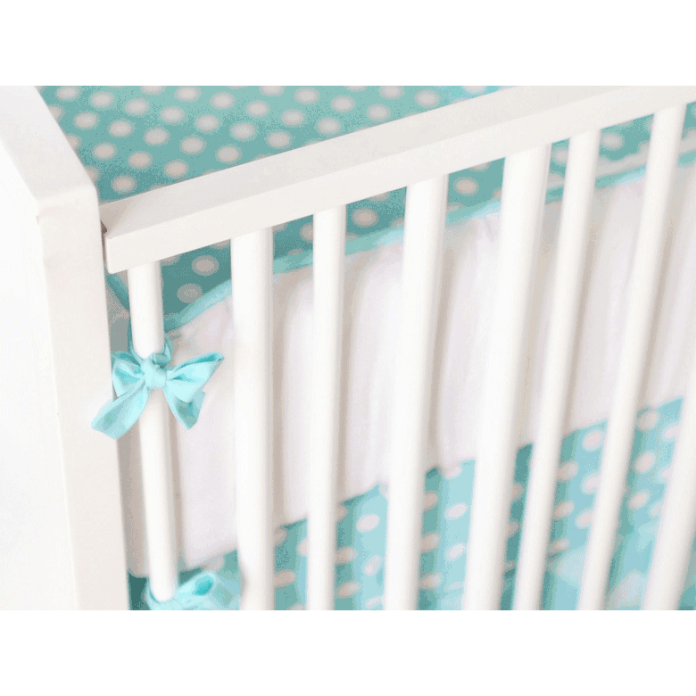 New Arrivals Zig Zag Aqua Crib Bumper