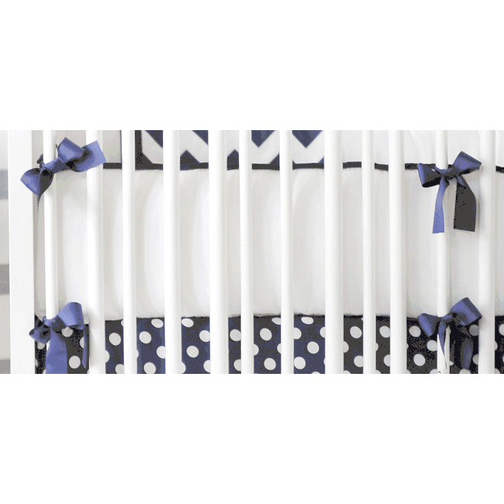 New Arrivals Zig Zag Navy Crib Bumper