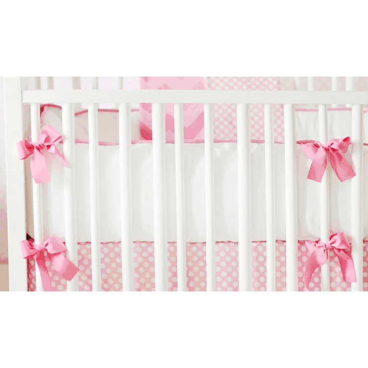 New Arrivals Zig Zag Pink Sugar Crib Bumper