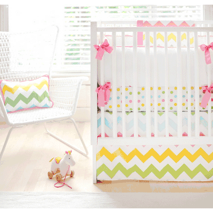 New Arrivals Zig Zag Rainbow 4 Piece Baby Crib Bedding Set - NA-ZZRAIN-4PC