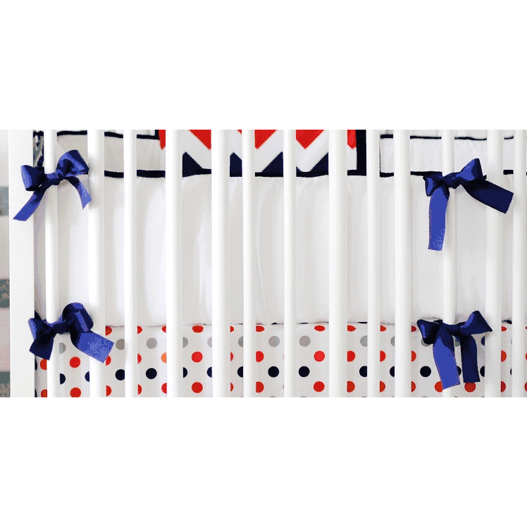 New Arrivals Zig Zag Rugby Crib Bumper