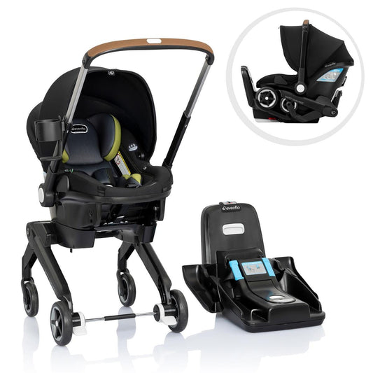 Evenflo Shyft DualRide Infant Car Seat Stroller Combo with Carryall Storage - Durham Green