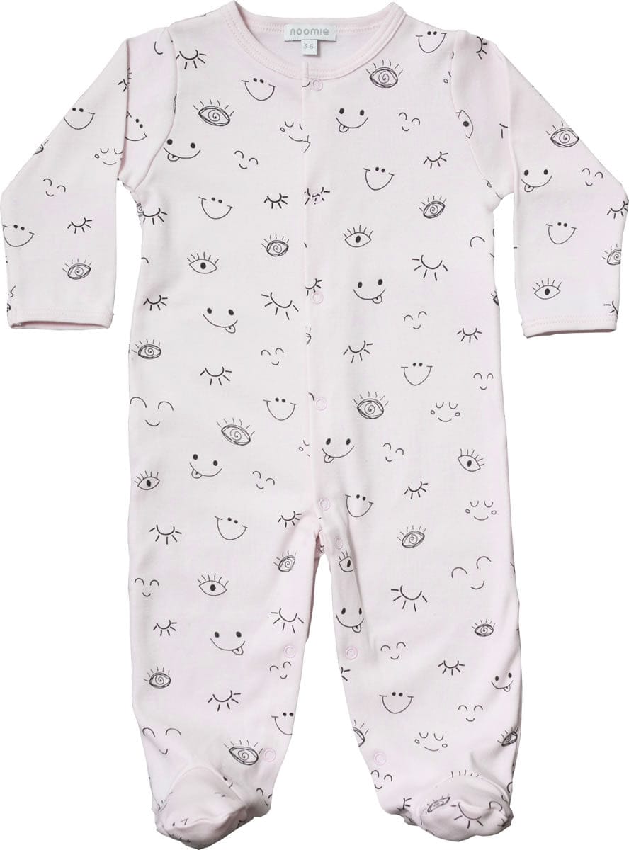 Noomie Snap Footie - Pink Wink (9-12M) - 1801-80-9-12