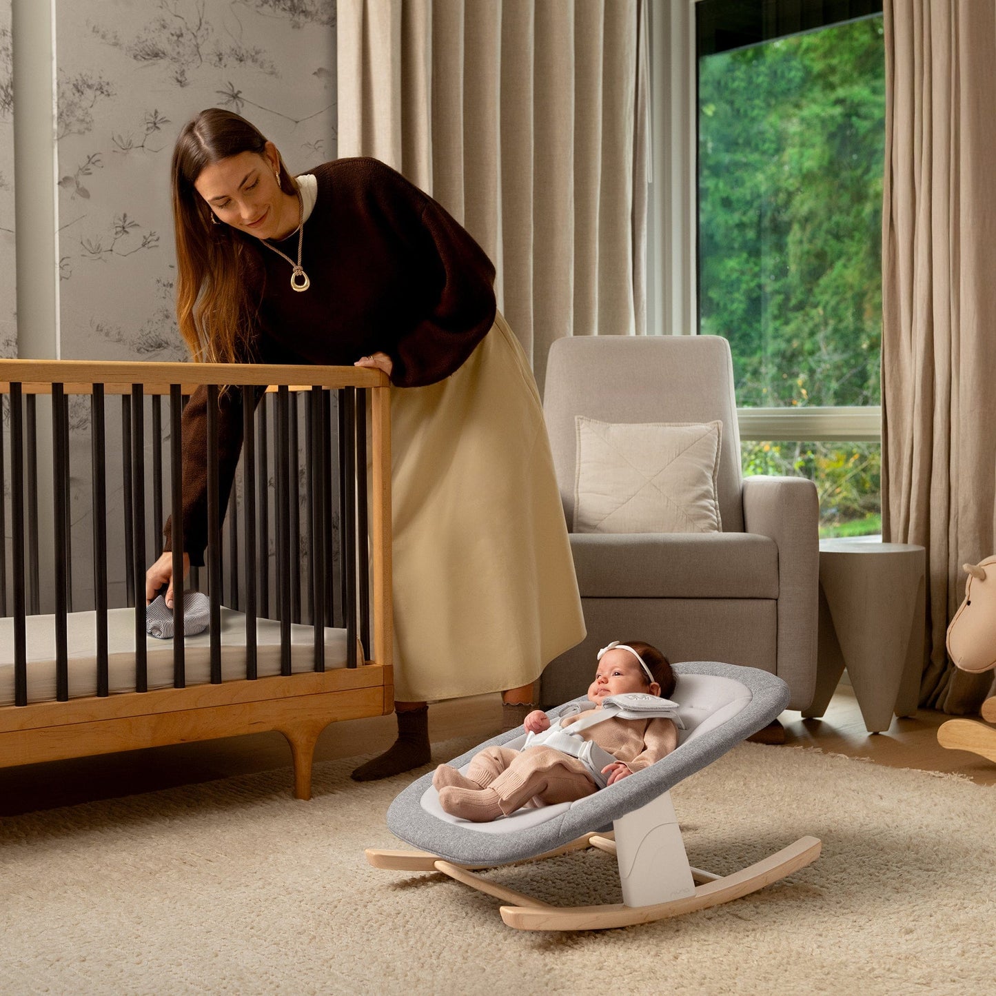 Nuna BRYN High Chair + Newborn Rocker Bundle - Heritage - HC17101HRI-RK17101HRI