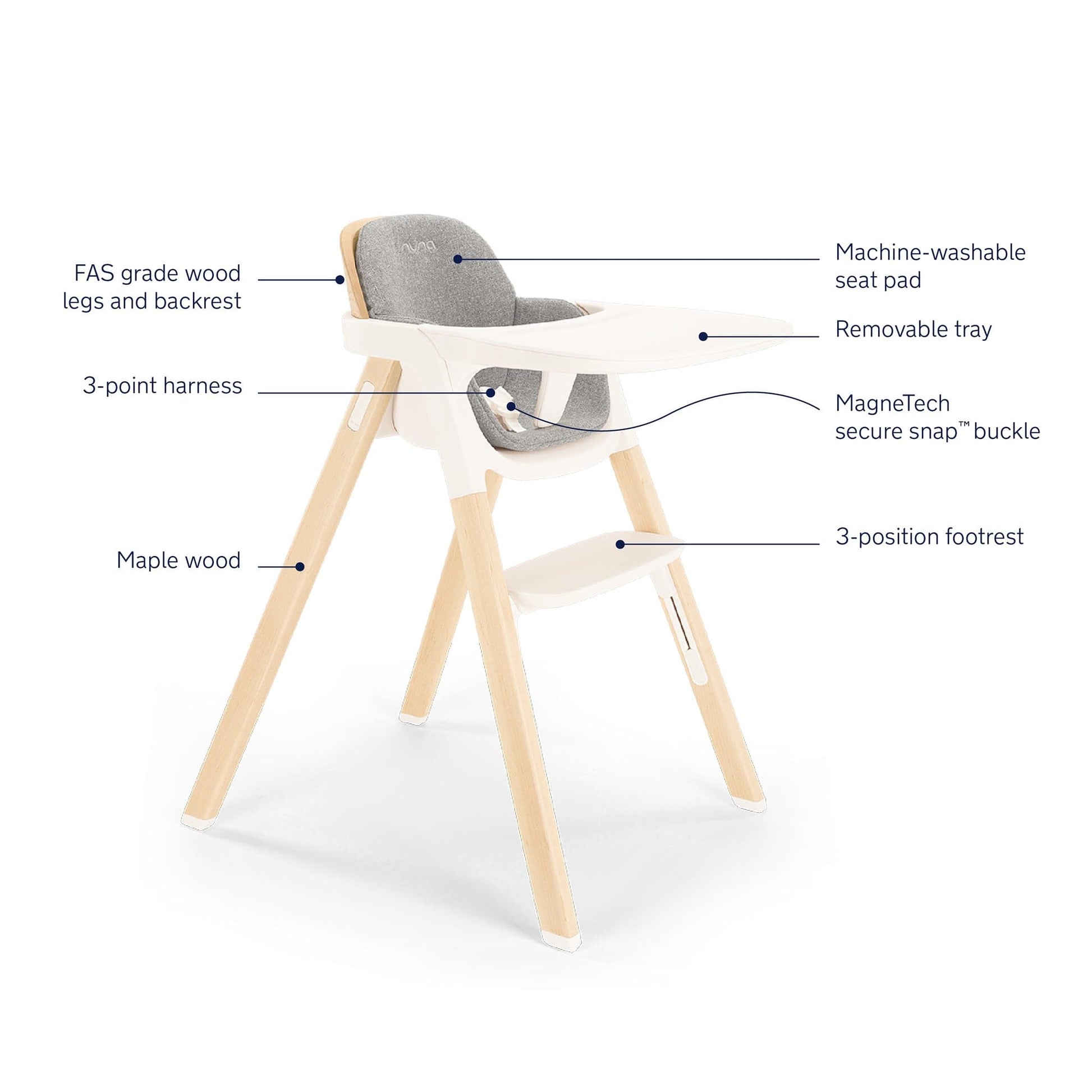 Nuna BRYN High Chair + Newborn Rocker Bundle - Heritage - HC17101HRI-RK17101HRI