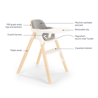 Nuna BRYN High Chair + Newborn Rocker Bundle - Heritage - HC17101HRI-RK17101HRI