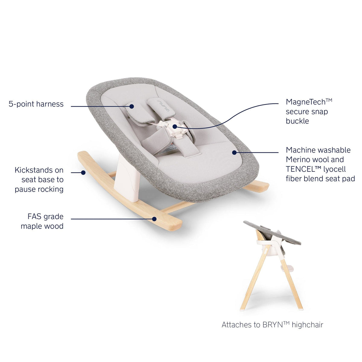 Nuna Bryn Newborn Rocker - Heritage - RK17101HRI
