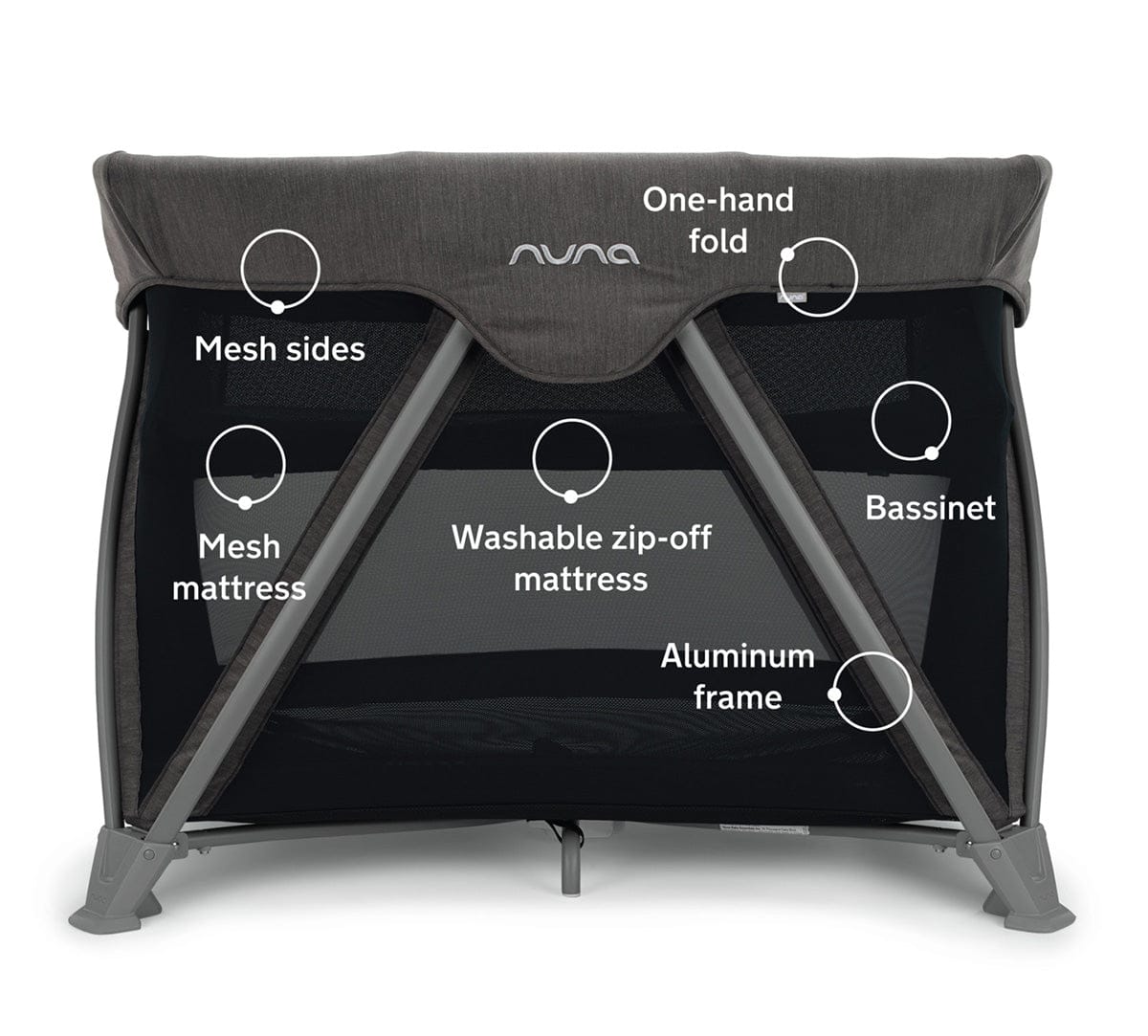 Nuna COVE Aire Go Playard - Caviar - TC11203CVR