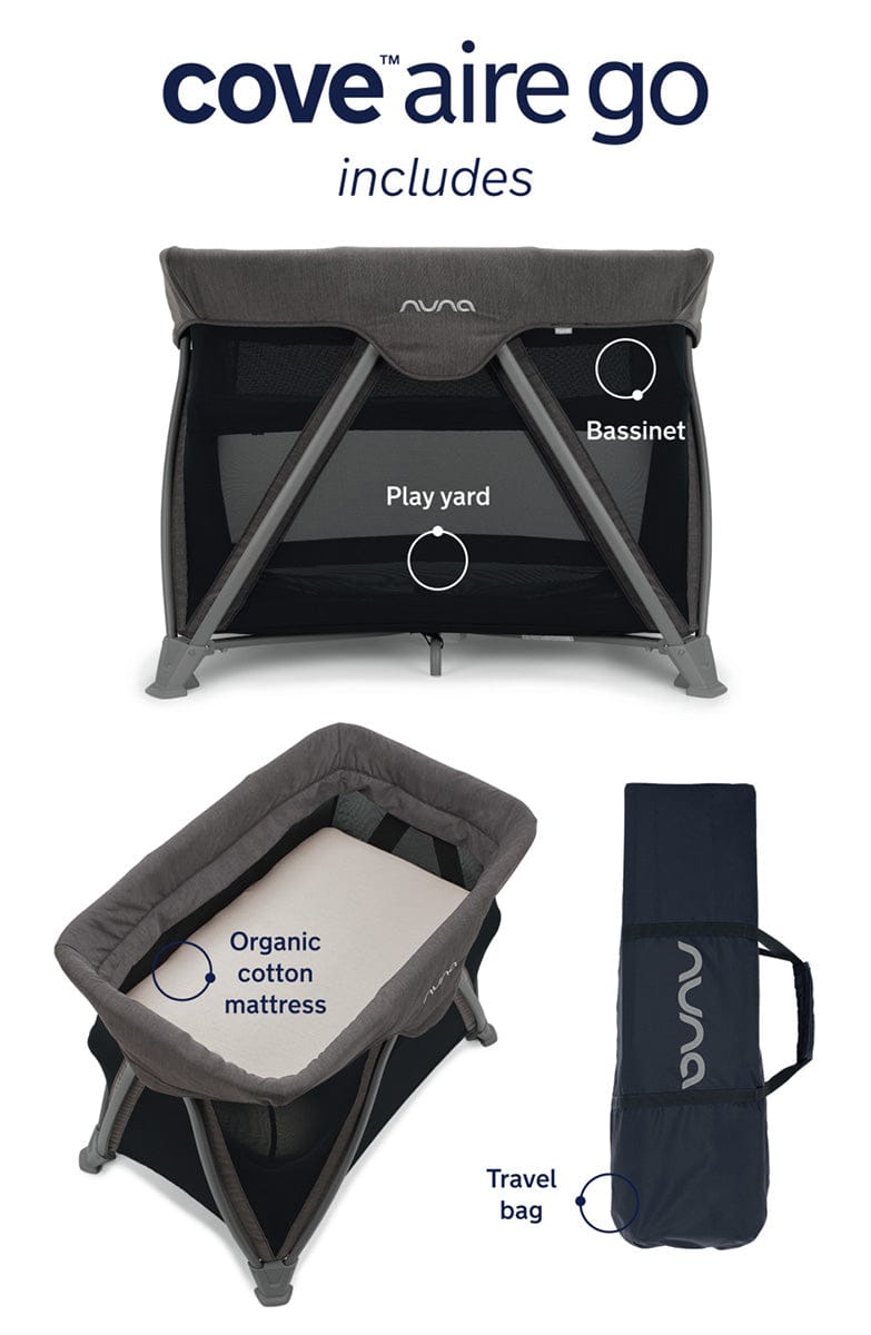 Nuna COVE Aire Go Playard - Caviar - TC11203CVR