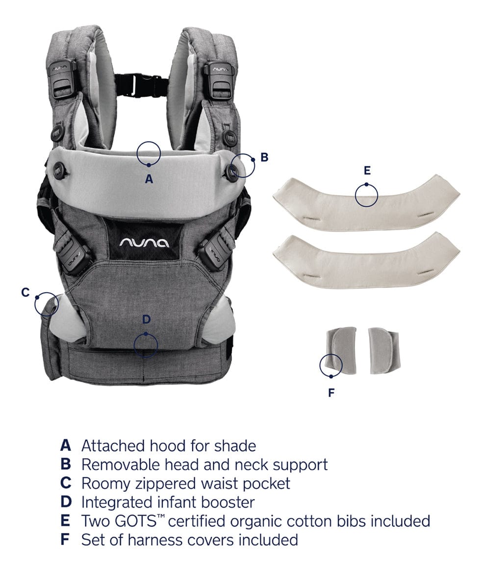 Nuna CUDL 4 in 1 Baby Carrier - Softened Shadow - bc13902ssd