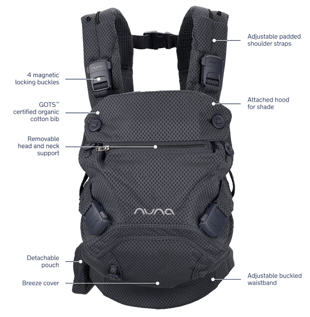 Nuna CUDL Clik 4 in 1 Baby Carrier - Denim - BC17200DNM