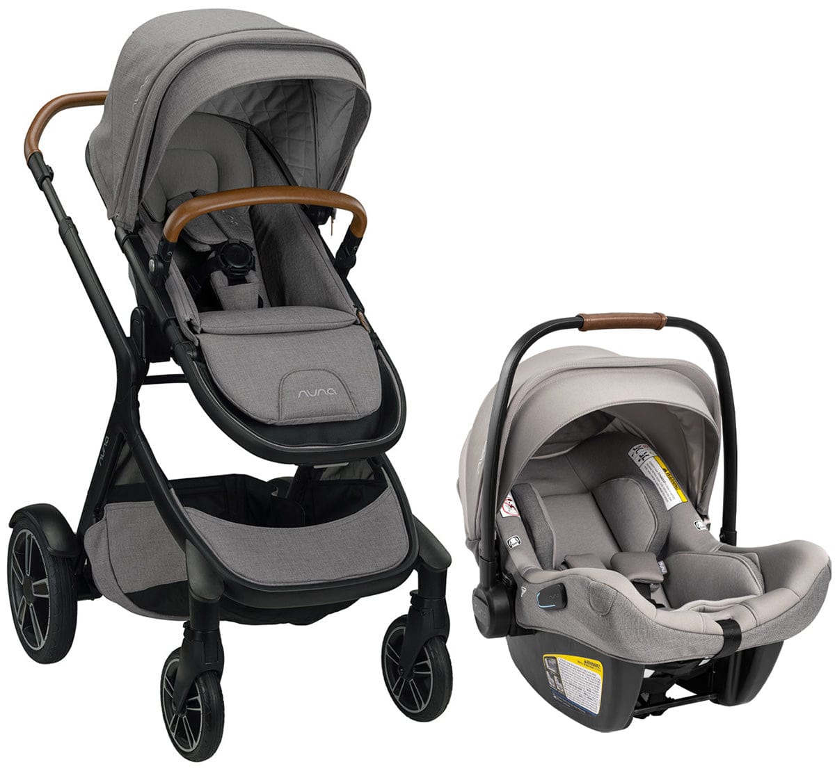 Nuna DEMI Grow + PIPA Lite RX Travel System Bundle - Frost/Frost - ST08110FRT-CF10208600FRT